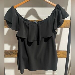 Polo by Ralph Lauren Black Sleeveless Ruffled Blouse